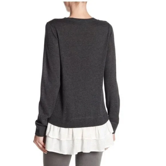 SUSINA Ruffled Twofer Sweater - Picture 2 of 6